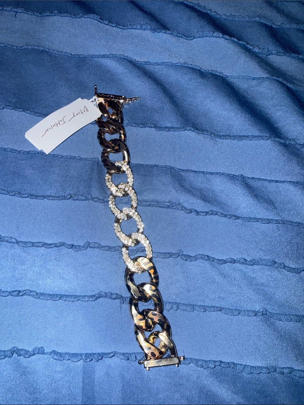 Betsey Johnson Tortoiseshell and Crystal Link Bracelet